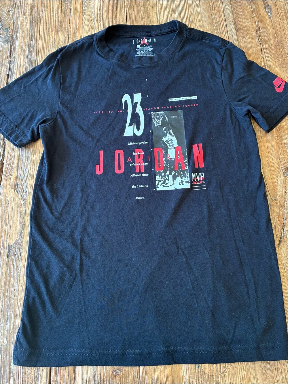 Jordan Black Short-Sleeve 23 Graphic Tee with Red Logo
